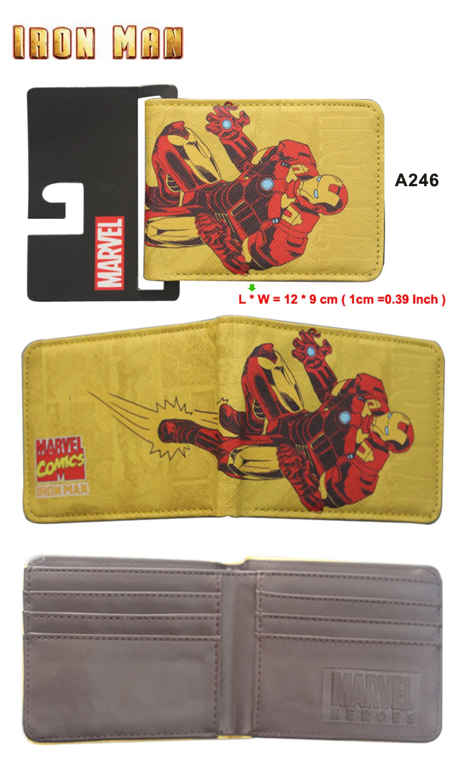 Мультфильм Аниме Железный человек кошелек carteira Marvel Comics Железный человек юбилей кошелек доллар цена подарок дети мальчик девочка кожаные кошельки