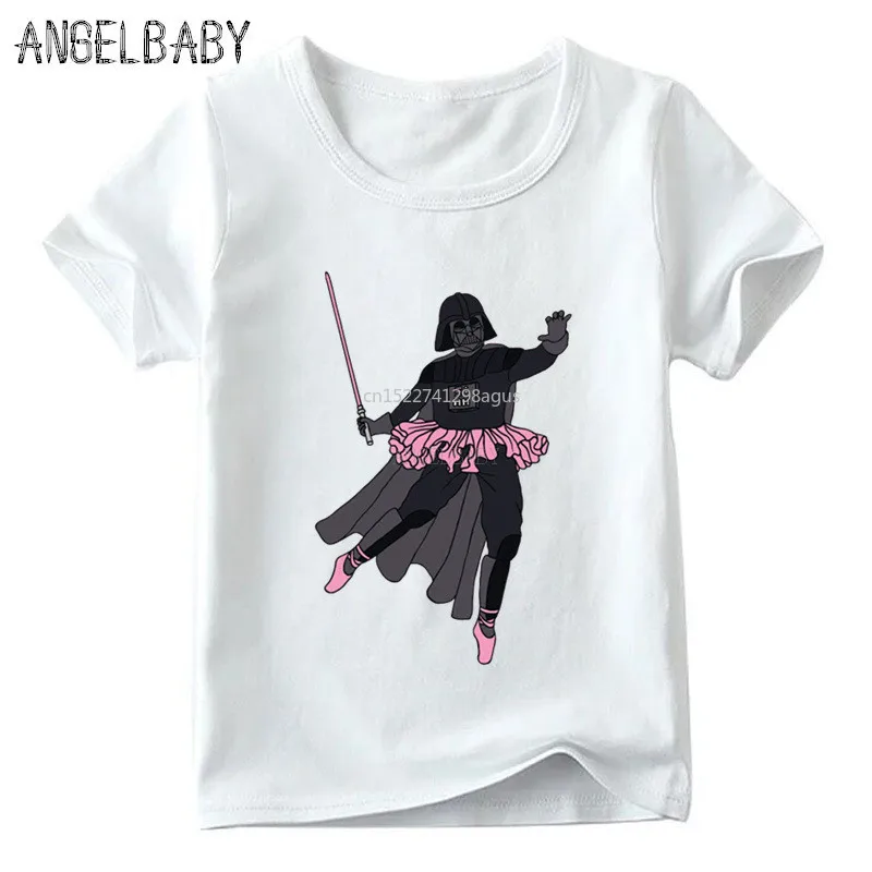 Розовая футболка с принтом Дарта Вейдера для мальчиков и девочек детские летние