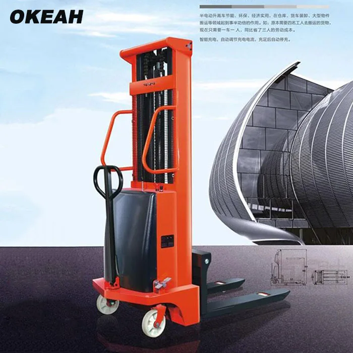 

1500kg Semi-Automatic Fork Lift Truck Lifting Height 2m Can Push By Hand