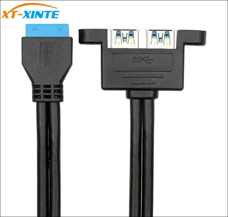 19Pin женский заголовок к двойному USB3.0 A USB 2 порт сплиттер кабель 50 см w винт PCIe