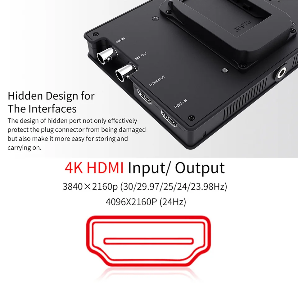 FEELWORLD 7 дюймов 3g монитор SDI 4K HDMI lcd ips Full HD 1920x1200 вещательный полевой монитор для 4K цифровых камер Nikon sony BMCC