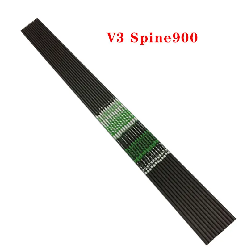 V3 Spine900 Охотничьи 12 шт. болты для стрельбы из лука, стрелочный вал из чистого углерода V1 V3 Sp600-900 30,5 дюймов id4.2мм для рекурсивного лука арбалета, вал - Цвет: V3 Spine900