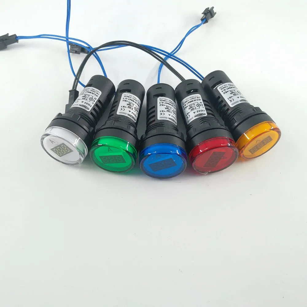 Светодиодный амперметр TOMZN 22 мм 0 100 А 50 красный желтый зеленый белый синий|led