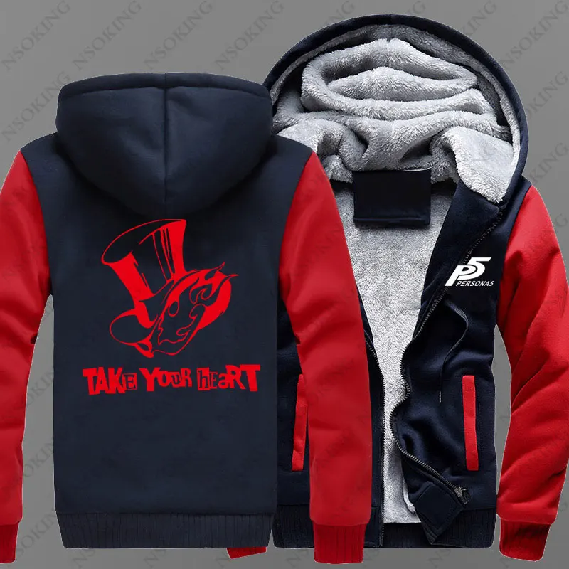 

[STOCK]Hot Game Persona 5 Cosplay Costume Jackets Coat Long Winter Zipper Hooded Hoodie M-5XL For Halloween Outfit