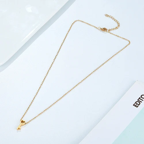 N00008Gold Ожерелье из нержавеющей стали, модная пара, подвеска для ключей, Дамская ключица, золотое ожерелье, подарок на день Святого Валентина, ювелирное изделие - Окраска металла: N00008Gold