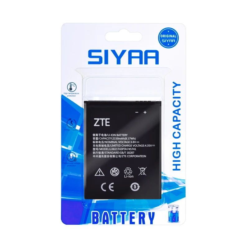 SIYAA батарея для телефона Li3821T43P3h745741 батарея для zte Blade L5 PLUS C370 литиевая Замена 2150 мАч батареи высокой емкости