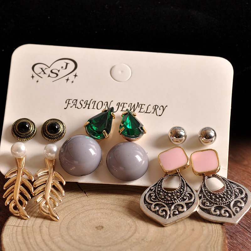 Hot selling fashion gorgeous women jewelry girl boy birthday party ear nail green gray pink Earrings mixed Gift Free Shipping | Украшения и