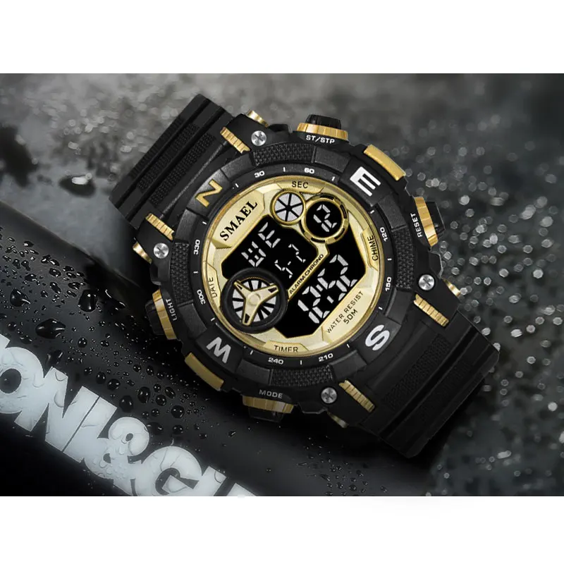 Цифровые наручные часы спортивные водонепроницаемые SMAEL S Shock Montre мужские военные