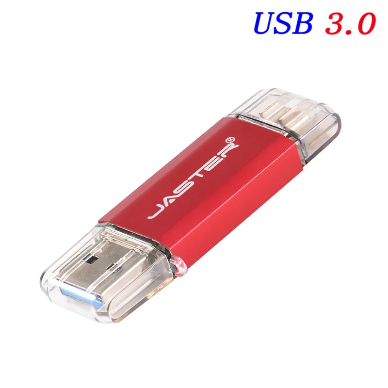 Red JASTER Горячее предложение тип C 3,1 Порт OTG USB 3,0 флэш-накопитель для Sumsung S8 Plus type C телефонов.(более 20 шт., бесплатный логотип - Цвет: Red