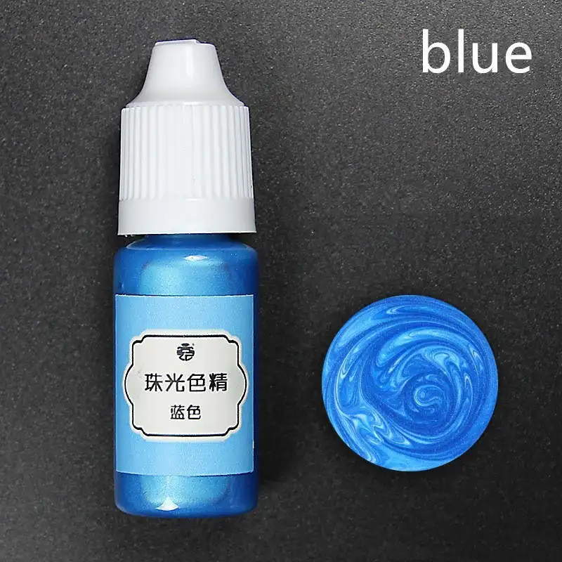 blue SNASAN 10 мл жидкий жемчуг смолы пигмент краситель для уф смолы эпоксидной смолы силиконовые формы DIY ювелирных изделий ремесло materia 24 цвета - Цвет: blue