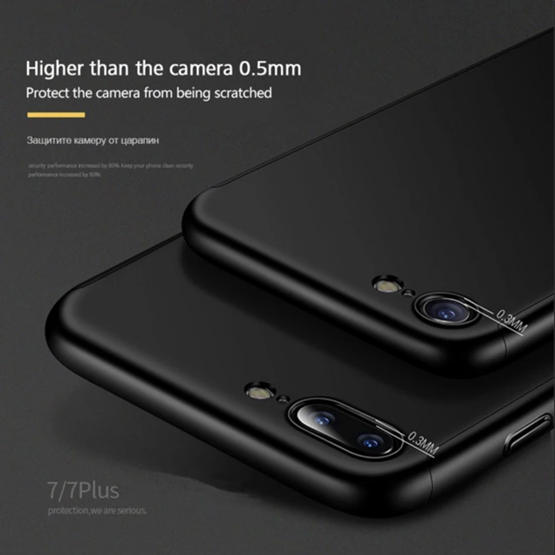 360 градусов ультра тонкий чехол для iPhone X XR XS MAX Жесткий ПК Полный Чехол с