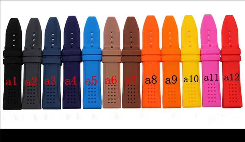 New! Breathable silicone watch strap for men and women Armani Panerai 24mm colorful accessories | Наручные часы