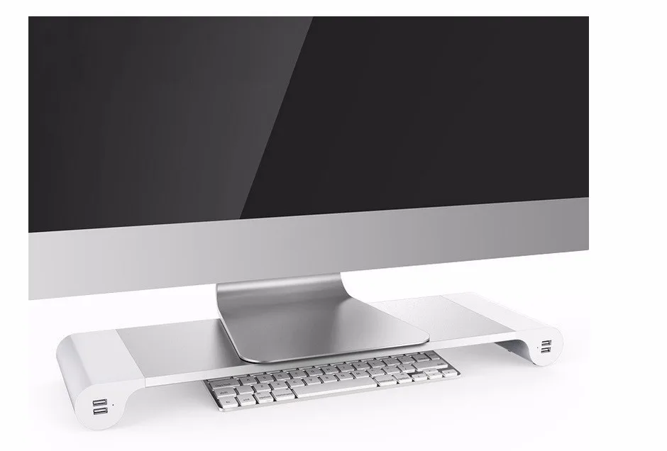 Премиум алюминиевый ноутбук монитор стенд с 4 портами USB 3,0 для Macbook ноутбук с системой Windows PC
