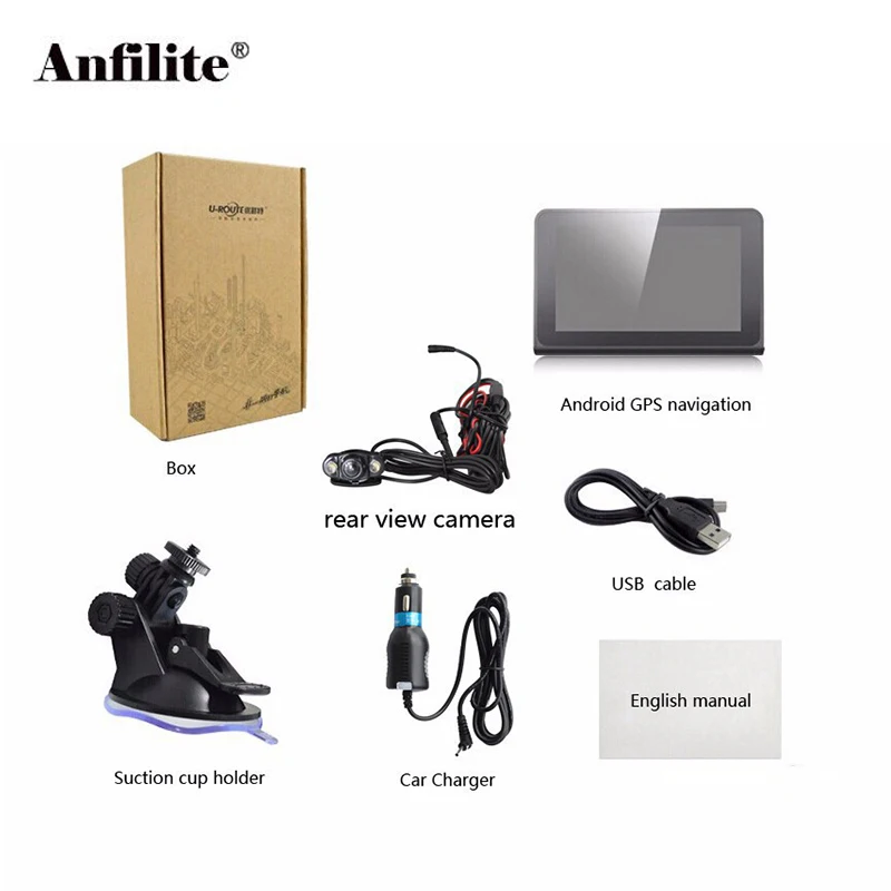 Anfilite 7 inch 800*480 Android 16gb Dual-Core Car DVR GPS Navigation Radar Detector Truck vehicle navigator Rear view camera | Автомобили