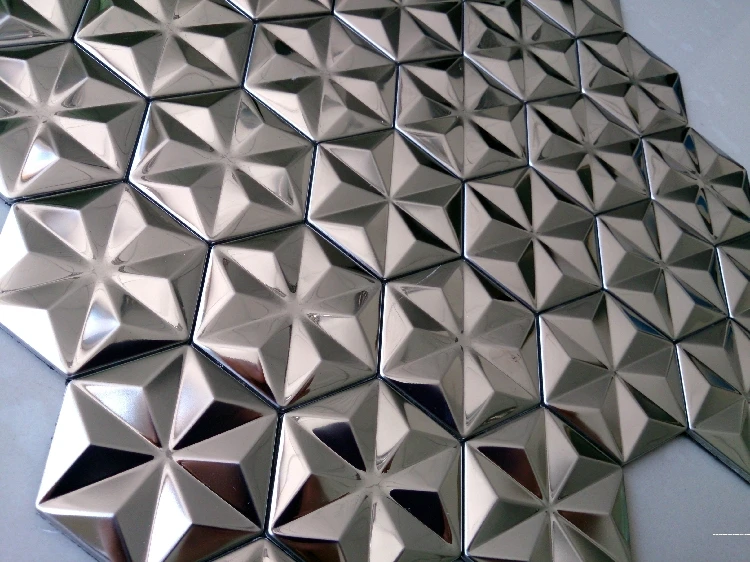 Самоклеящаяся Серебряная Снежинка из нержавеющей стали металлическая мозаичная