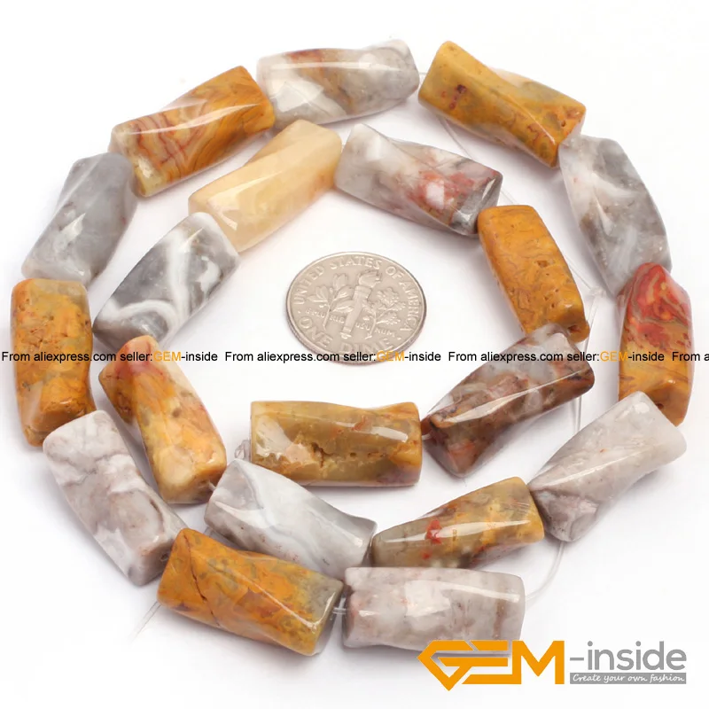 Кружевной Агат 9x20 мм волнистые бусины из натурального камня свободные для