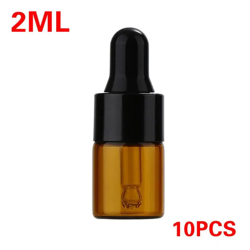 2ml amber 1 мл/2 мл/3 мл мини-бутылка для капель жидкости многоразового использования Esstenial стеклянная бутылка контейнер с стеклянная пипетка для закапывания в глаза - Цвет: 2ml amber