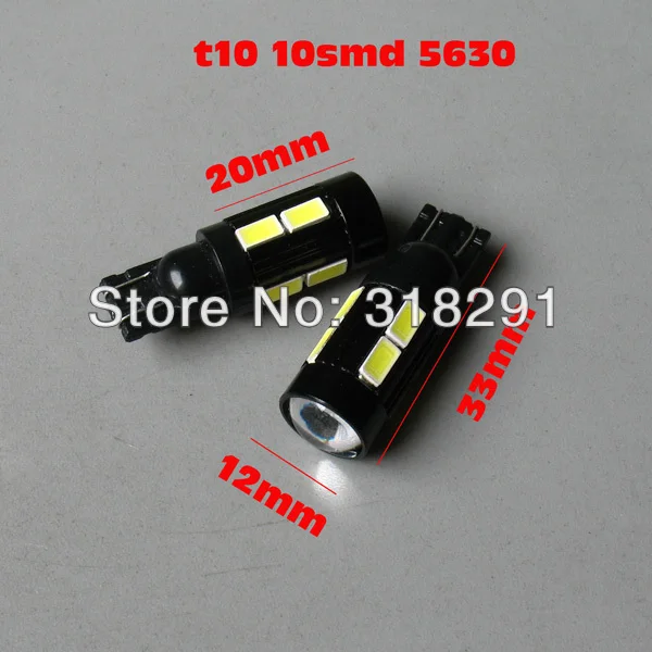 100 шт./лот T10 5630smd 10 samsung led high bright Car LED Bulbs auto Interior Lighting with Aluminum cover lens on.