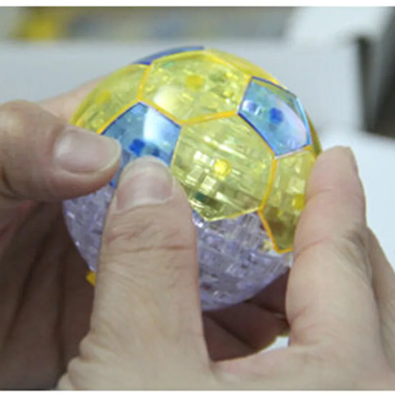 Новый дизайн DIY модель футбольного мяча 3D головоломка с кристаллами голубой и