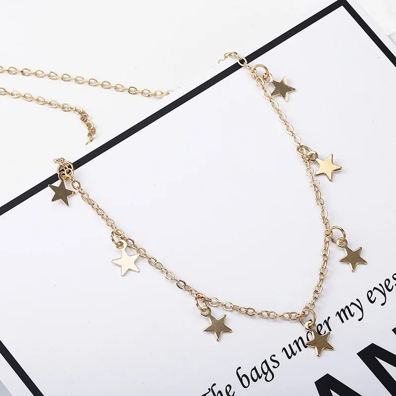 JXXGS ожерелье со звездой женское колье с подвесками цепочкой ключицы мода 2019