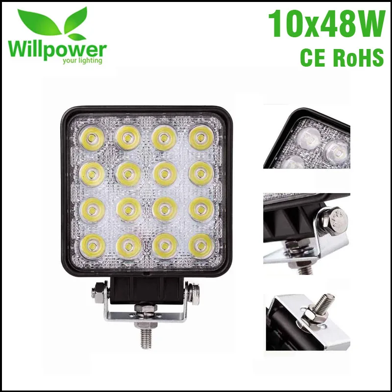 Квадратный прожектор 10 шт. IP67 водонепроницаемый точечный луч для внедорожников
