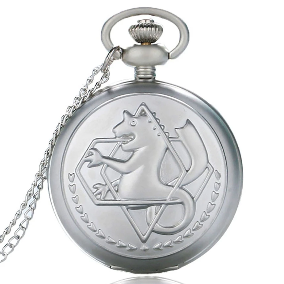 Fullmetal Pocket Watch Alchemist Quartz Pocket Watch Watches for Women Men with Necklace Vintage Clock Gifts relogio feminino