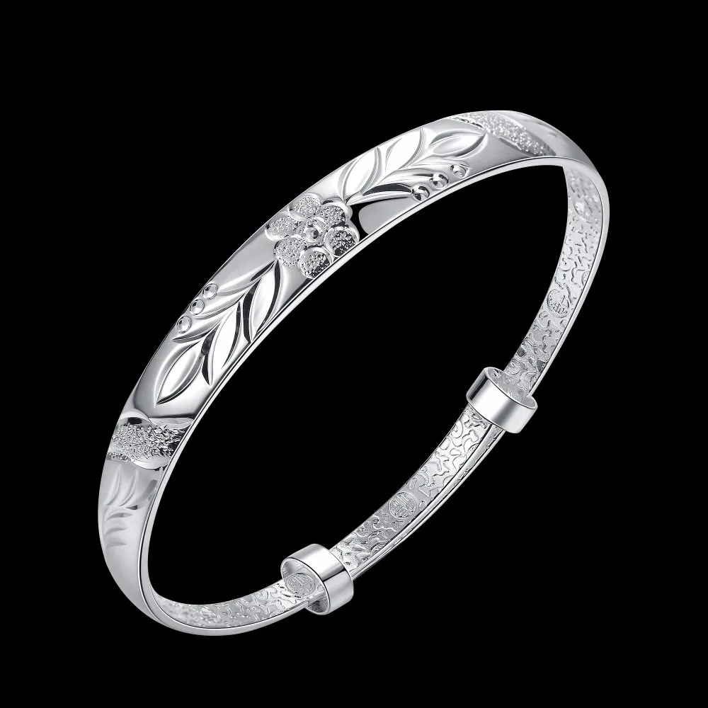 Женский браслет из серебра 925 пробы с цветами|bangle bracelet|fashion bangle braceletbracelet pulseira |