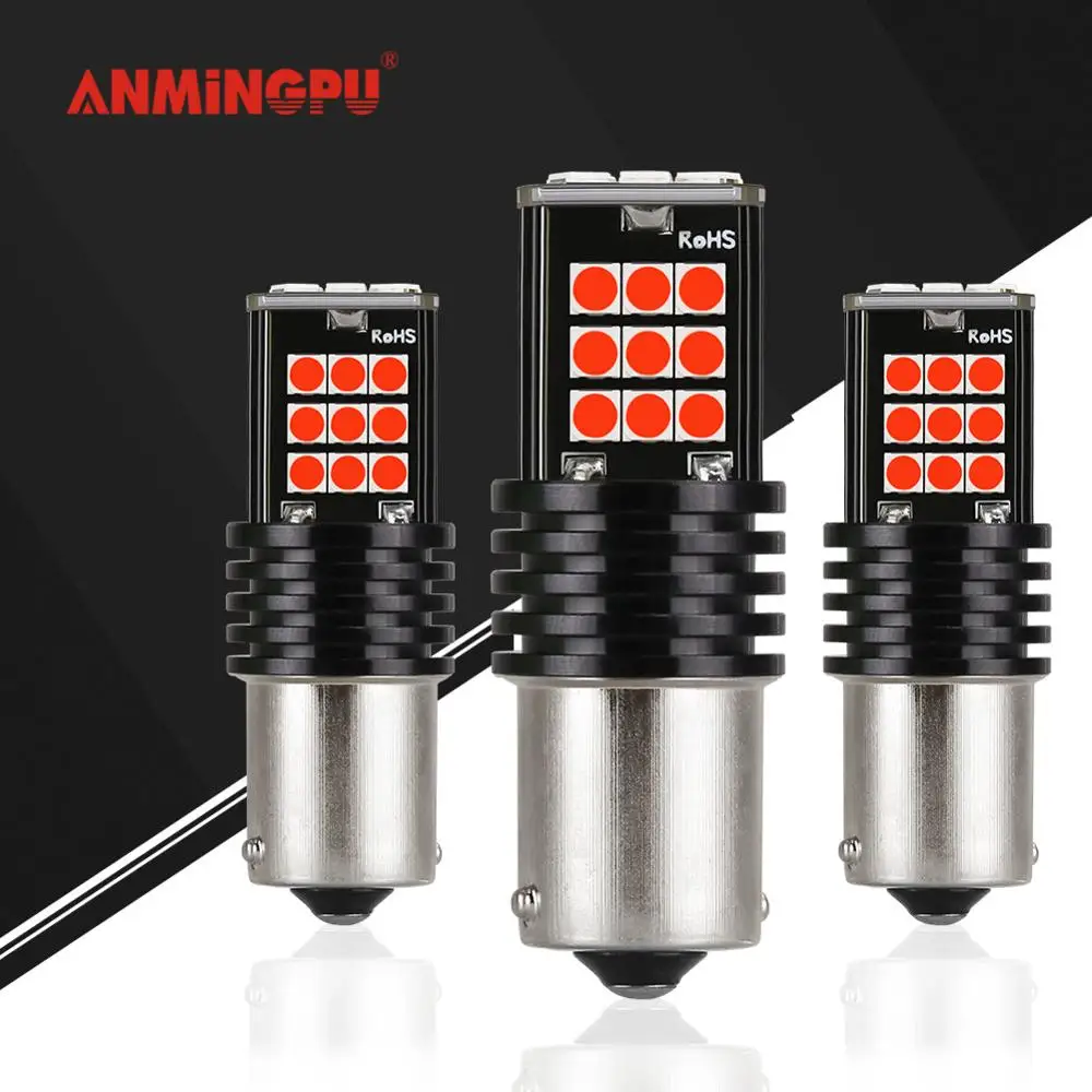 ANMINGPU 2x сигнальная лампа P21W 1156 светодиодный BA15S BAU15S PY21W BAY15D светильник 1157 P21/5 Вт 24