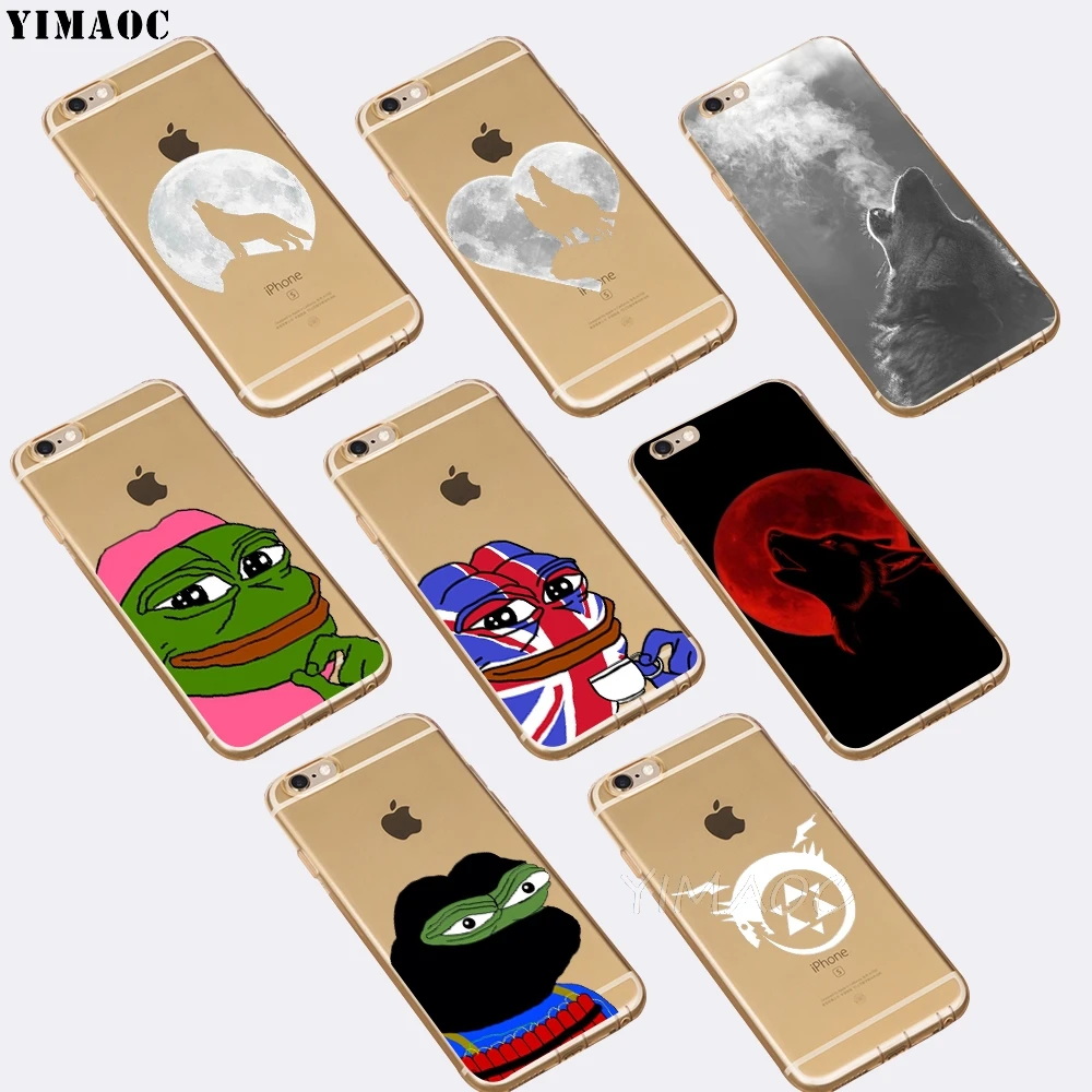 Мягкий силиконовый чехол YIMAOC Wolf Frog Pepe для Apple iPhone 8 7 6 6S Plus 5 5S SE X XS Max XR |
