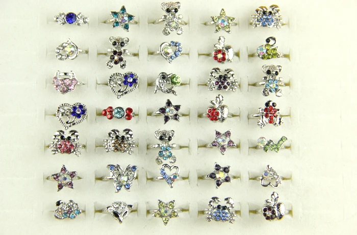 Детские кольца с кристаллами оптовая продажа 1 шт. | Украшения и аксессуары