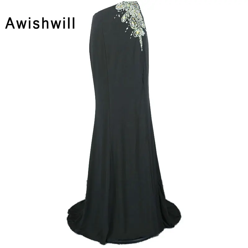 Новое поступление Черное длинное вечернее платье 2020 с открытой спиной