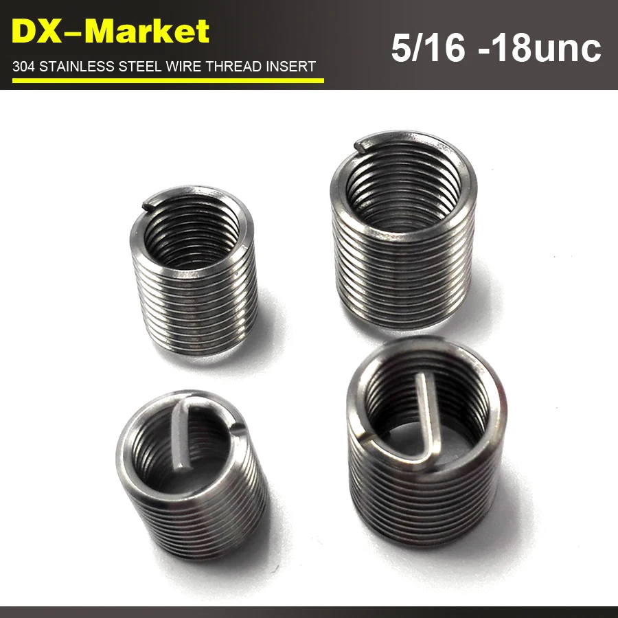 5/16-18unc x1D 100 шт. 304 нержавеющая сталь 5/16 unc резьбовые вставки sus304 ремонтные крепежи |