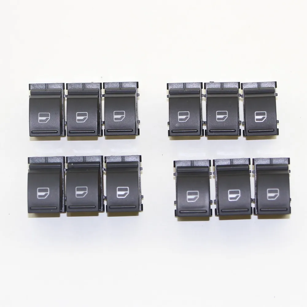 12x Кнопка регулировки бокового окна для VW Jetta Golf Touareg Passat Touran Tiguan Sharan Seat Leon 1KD 959