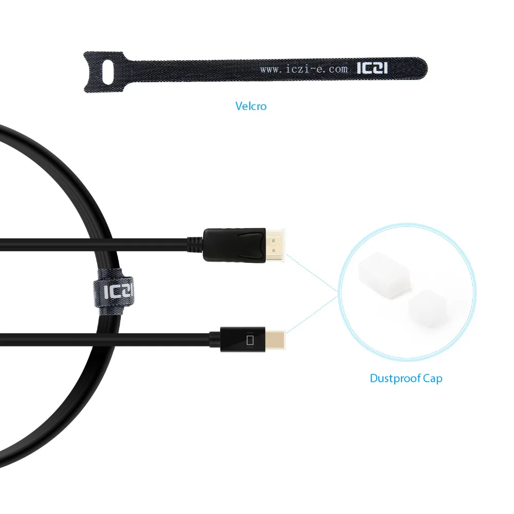 ICZI 4K 60Hz Thunderbolt Mini DP to DisplayPort кабель позолоченный для Macbook Pro Air проектор камеры ТВ 1 м