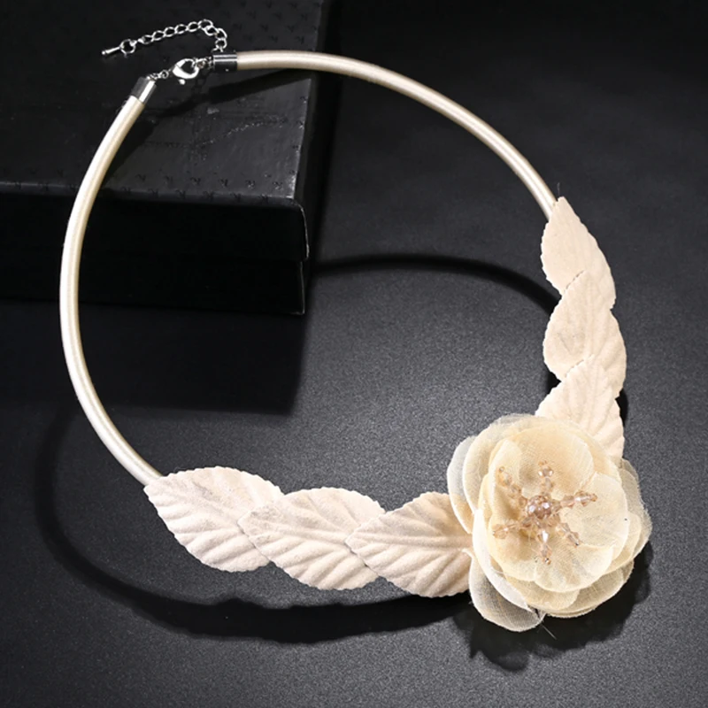 XIYANIKE 2017 Новый элегантный тканевый цветочный лист ручной работы массивный чокер