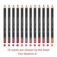 12 colors brand smooth nude color lip pencils matte lipliner pencil lots waterproof makeup lips matte lipstick lip liner pen
