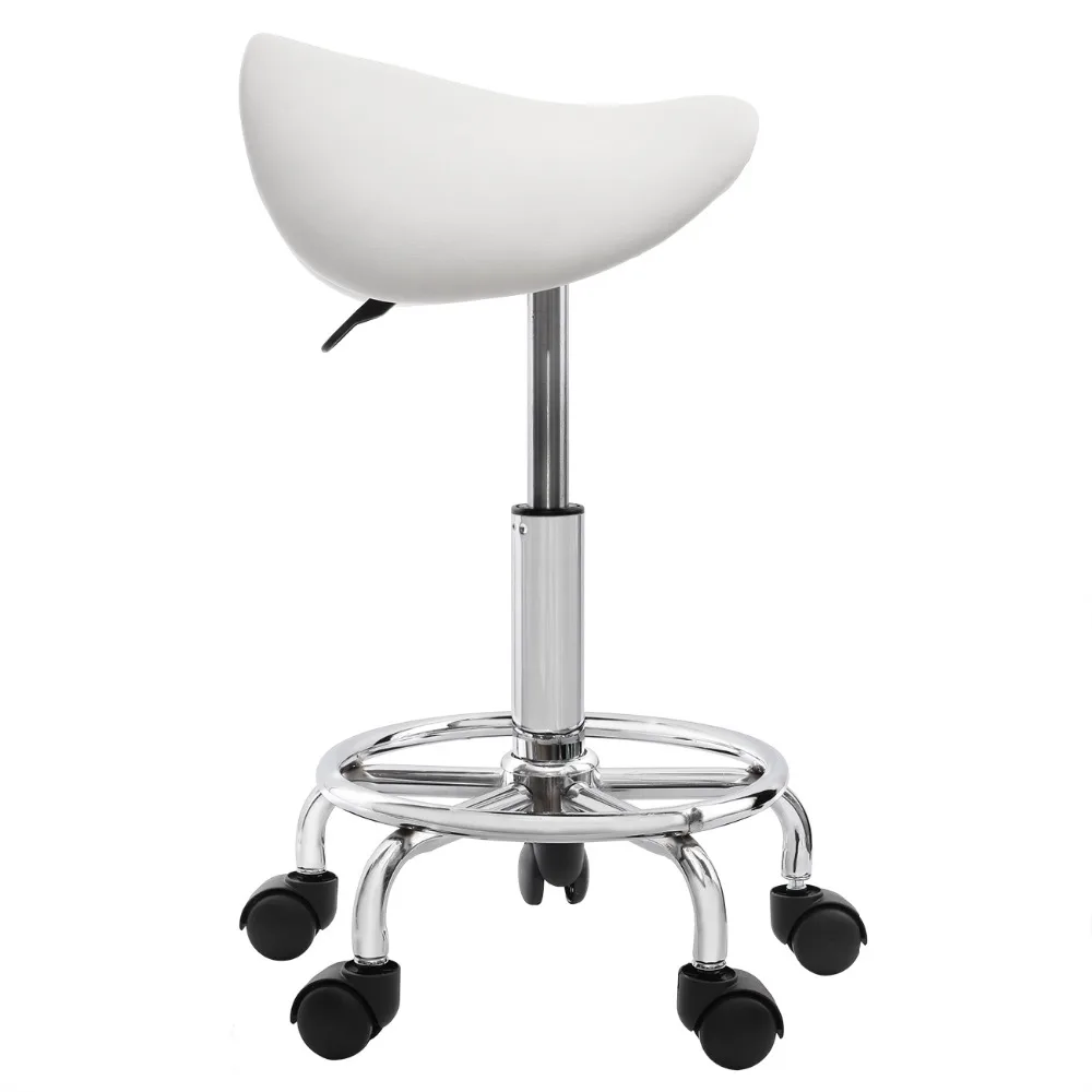 

Rolling Saddle Stool Leather Massage Chair Hair dressing Salon Chair Styling Bar Barber Swivel chair