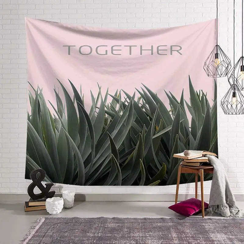 

Tropical Plant Pattern Wall Cloth Hanging Polyester Tapestry Wedding Party Gift Bedspread Beach Towel Yoga Picnic Mat