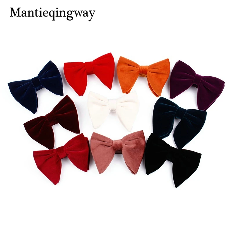 Mantieqingway новый модный вельветовый галстук с большим бантом для женщин мужской