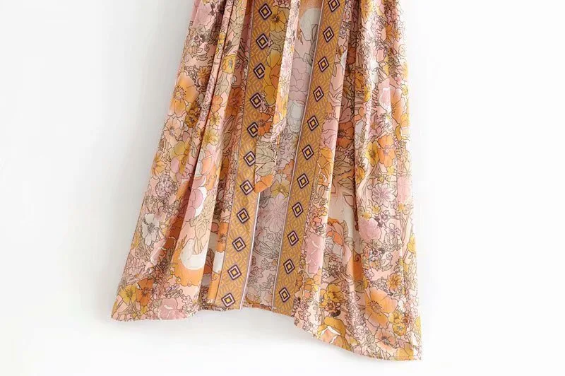 2019 Bohemian Horse Flower Print Long Kimono Shirt Ethnic New Women Lacing up Bow Sashes Cardigan Loose Blouse Holiday Tops | Женская