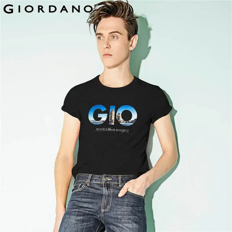 Dordano Мужская футболка с коротким рукавом 2017 хлопок тонкая буквенным принтом