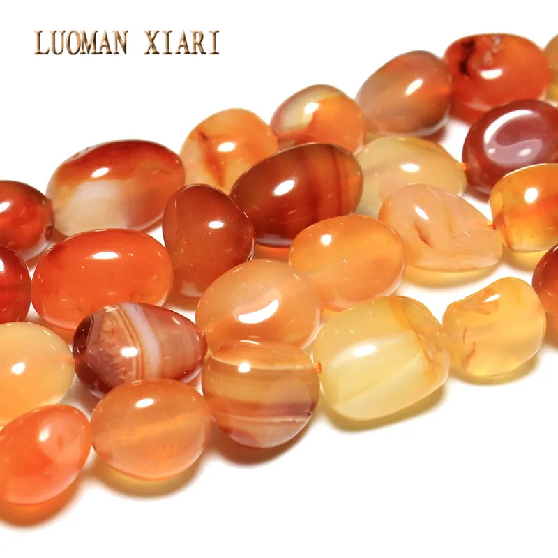 

LUOMAN XIARI Irregular Natural Red Agate Stone Beads For Jewelry Making DIY Bracelet Necklace Material about 9-12mm Strand 15''