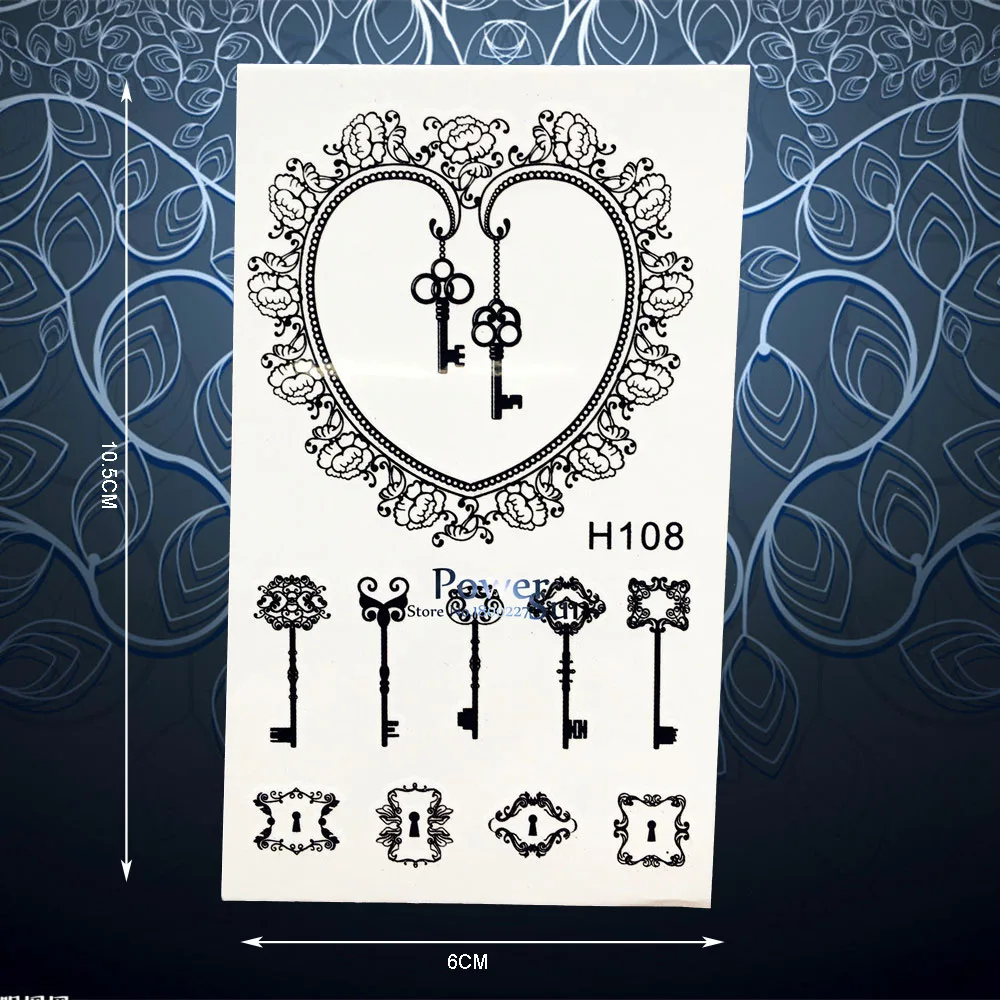 Сексуальные кружева ключи временные татуировки наклейки для женщин ноги