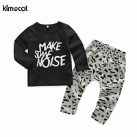 kimocat baby boy clothes two childrens suits printed cotton casual printed cartoon 2pcs t shirtpants baby girls clothing set