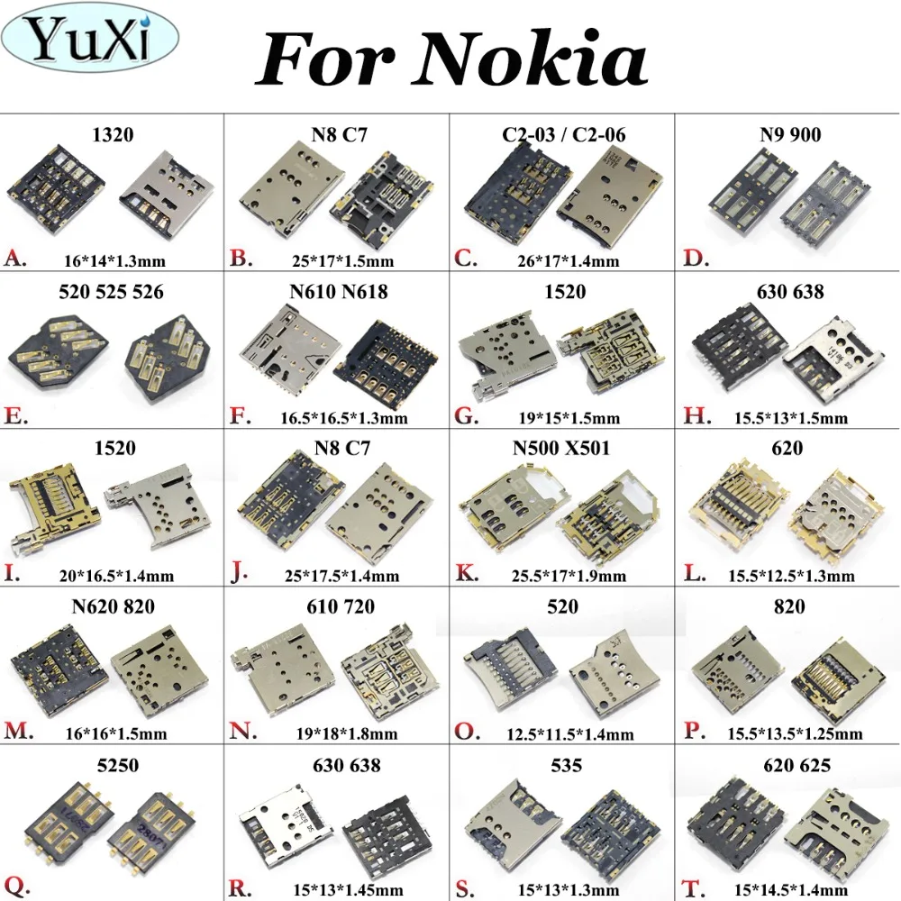 YuXi для Nokia Lumia 1320 N8 N9 1520 630 C2 03 500 620 520 SIM карты Адаптеры Слот держатель Гнездо ридер