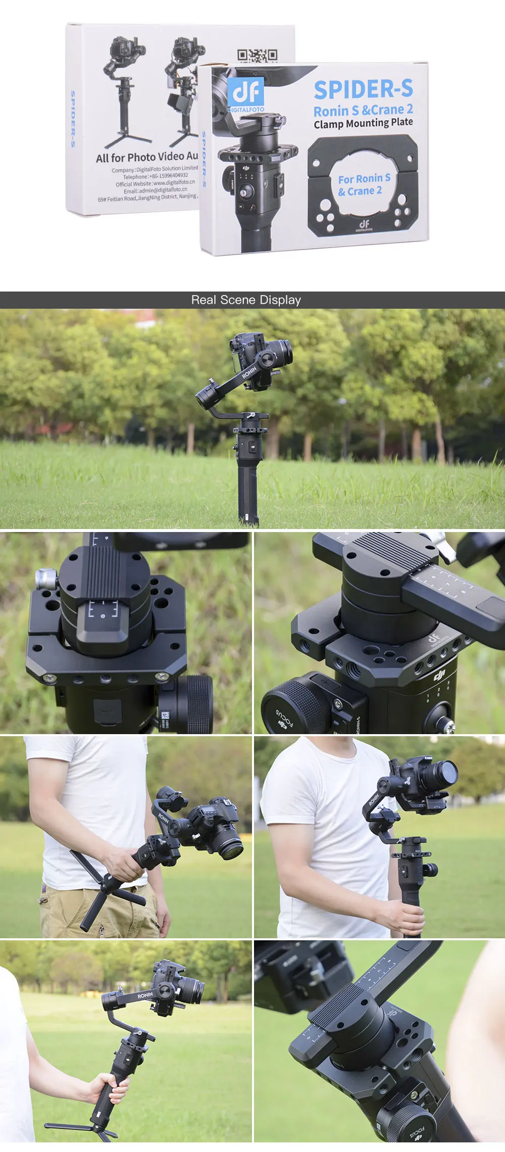 DIGITALFOTO Spider-S монитор крепление монтажные аксессуары пластина зажим compitable для DJI Ronin S ZHIYUN кран 2 3 оси карданный