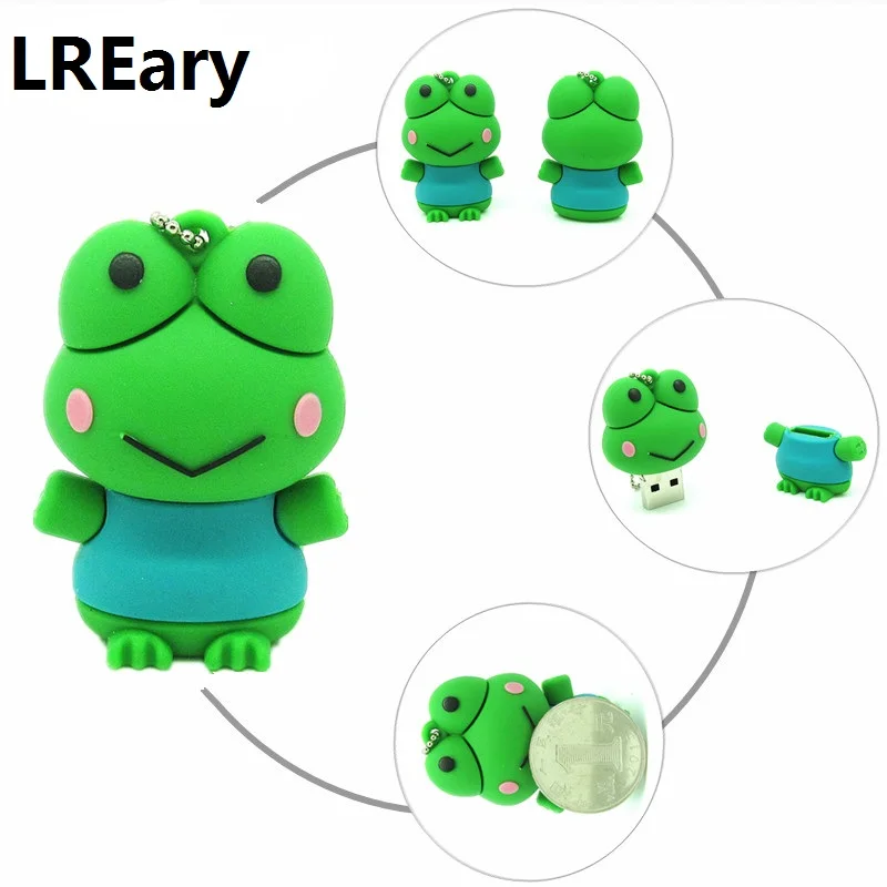 Силиконовый USB флеш накопитель в виде лягушки 4 ГБ 8 16 32 2 0|storage device|u disk32gb usb |