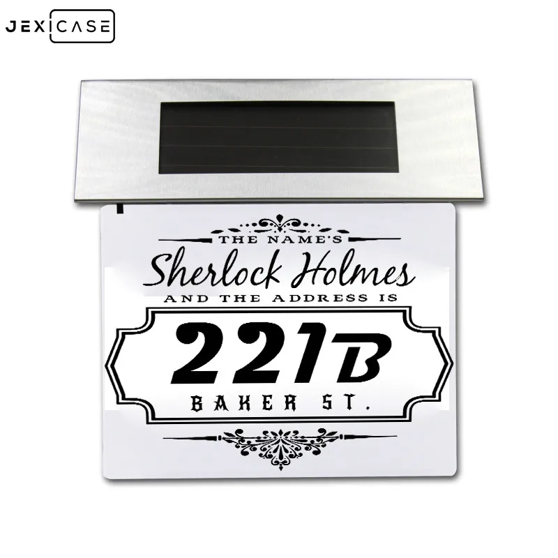 4LED настенный светильник ing табличка Безопасность солнечный рекламная лампа для