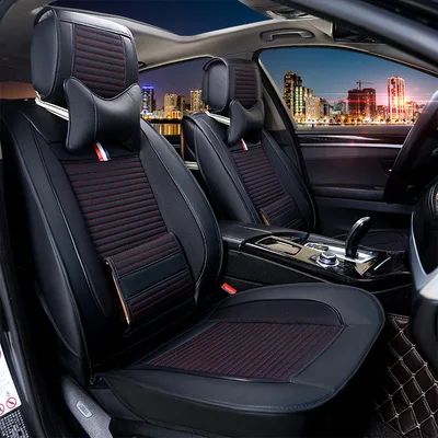 1 Pcs Automobile Seat Cover Leather Flax Car Cushion Four Seasons High Quality Fashion Breathable Front | Автомобили и мотоциклы