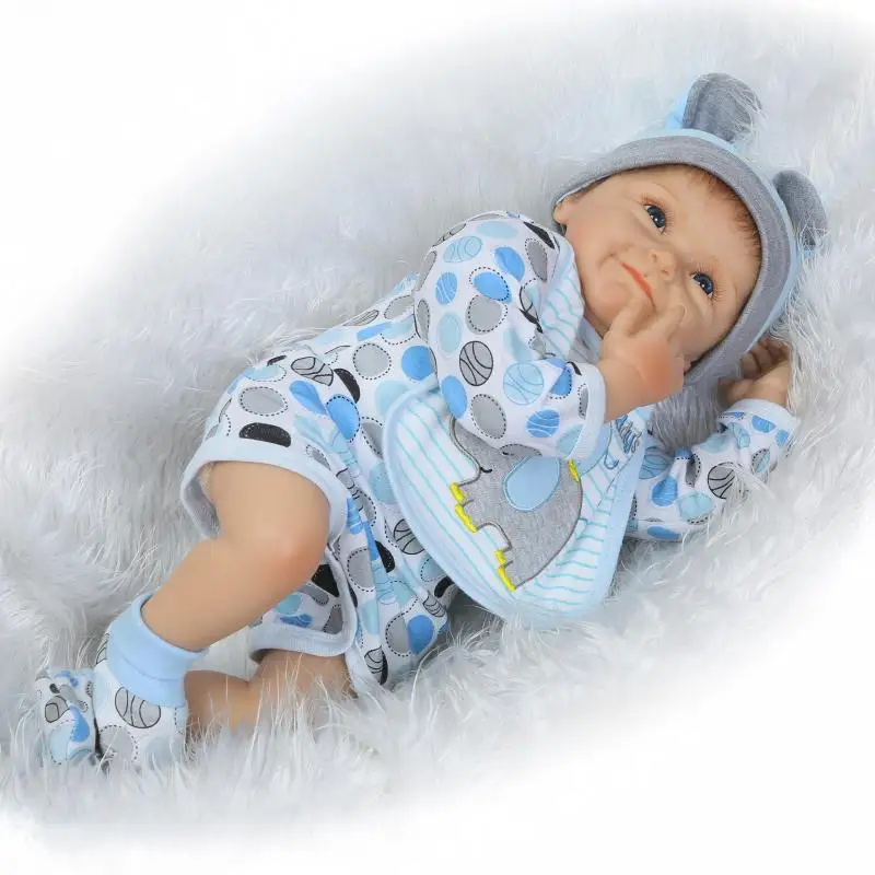 55 см 22 "силиконовые Reborn Baby Doll Реалистичного сна новорожденного Обувь для